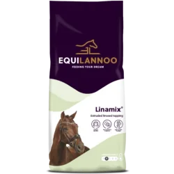 EQUILANNOO Linamix 15 kg. KORNFRIT tilskudsfoder med Omega 3 til heste