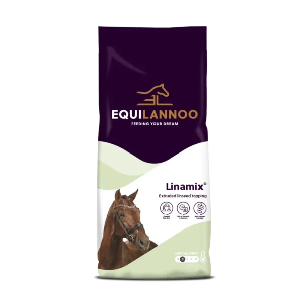 EQUILANNOO Linamix 15 kg. KORNFRIT tilskudsfoder med Omega 3 til heste