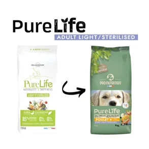 Purelife Light / Sterilized - Kornfrit Hundefoder - 12 kg