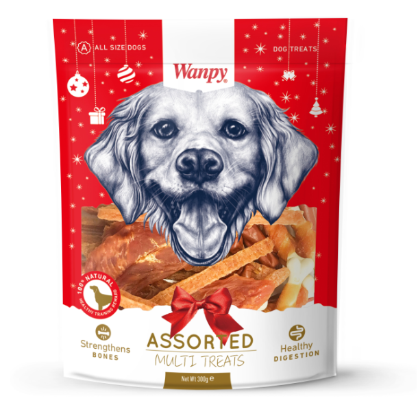 Wanpy Christmas Assorted. Multi Treats 300g